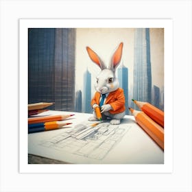 Rabbit In A Suit 47 Art Print