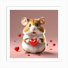 Valentines Hamster 9 Art Print