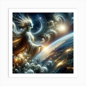 The Creator Viewing Planet Earth Art Print