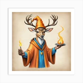 Deer Wizard Art Print