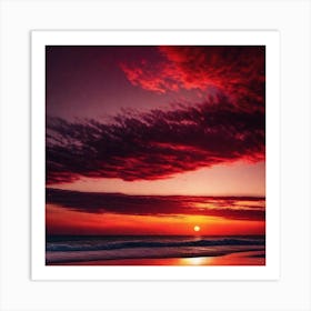 Sunset At The Beach 430 Art Print