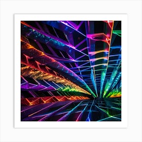 Colorful Light Tunnel 1 Art Print