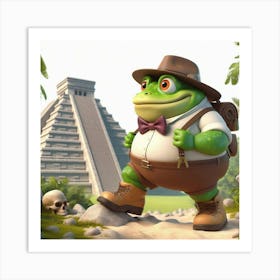 Frog In Hat 2 Art Print