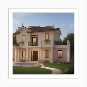 House With A Pool Art Print