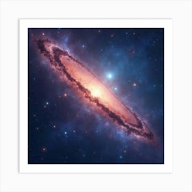 Starry Watercolor Nebula With Swirling Cosmic Patterns 1 Art Print