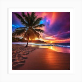 Sunset On The Beach 187 Art Print