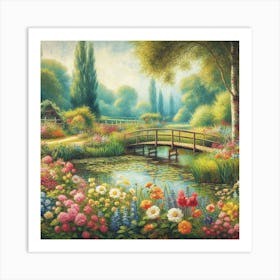 Garden Bridge 1 Art Print