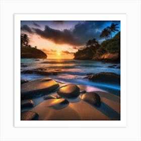 Sunset On The Beach 807 Art Print