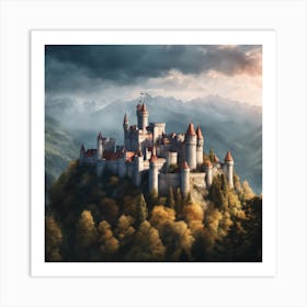 Castle On Top Of A Mountain Art Print