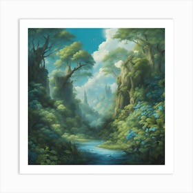 0 A Mural With Blue, Green, And Stunning Nature Esrgan V1 X2plus (1) Art Print