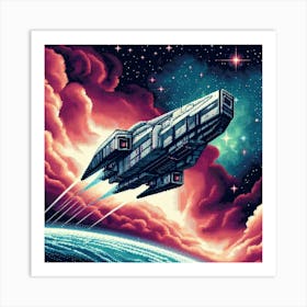 8-bit space exploration vessel 2 Art Print