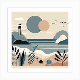 Scandinavian style, Seashore 2 Art Print