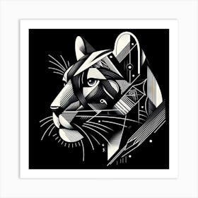 Geometric Art Black Panther 2 Art Print