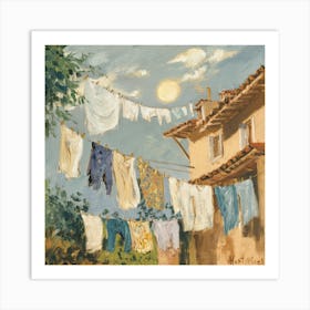 Matisse laundry day Art Print