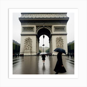 Femme Marchant Dans Paris Un Jour De Pluie 6 Art Print