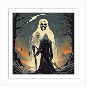 "Embrace the Shadows: A Mysterious Figure Emerges from the Mist" Art Print