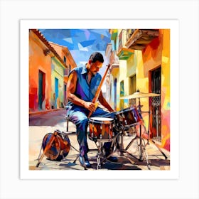 Cuba Drumming Art Print