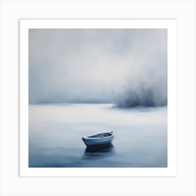 Abstract Boat In The Fog Art Print