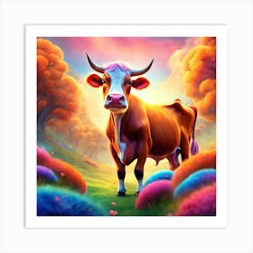 Cow In The Field 1 Art Print