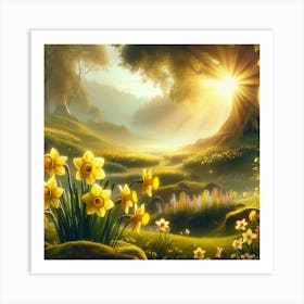 Daffodils In Spring Art Print