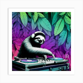 C A Sloth Dj 3 Art Print