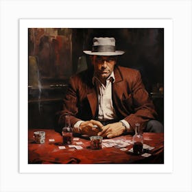 Man Playing Cards Art Print