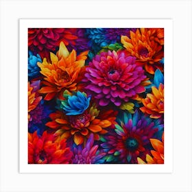 Colorful Floral Explosion Art Print