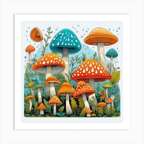 Mushroom Illustration Art Print