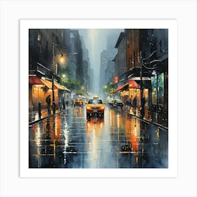 Rainy Day In New York City Art Print