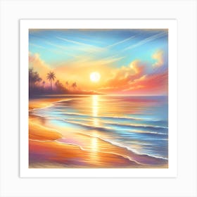 Sunset On The Beach 11 Art Print