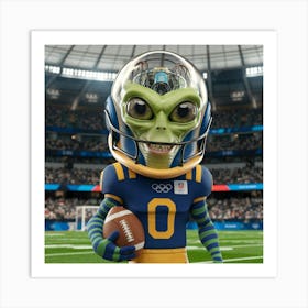 Alien Football Player II Art Print