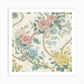 Floral Wallpaper 13 Art Print