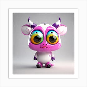 Cute Creepy Critter Cow Art Print