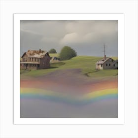 Rainbow Over A House Art Print