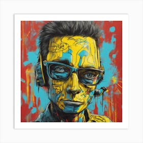 Andy Getty, Pt X, In The Style Of Lowbrow Art, Technopunk, Vibrant Graffiti Art, Stark And Unfiltere (29) Art Print