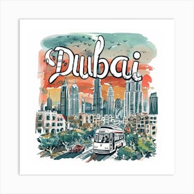 Dubai City Art Print