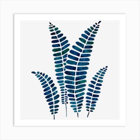 Hand Painted Watercolour Fern Petals Art Print