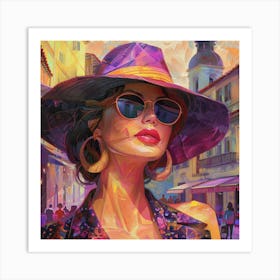 Lady In Hat Art Print