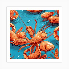 Lobsters In The Water Art Print