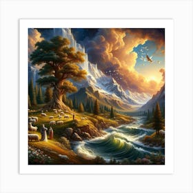 Shepherds In The Mountains Art Print