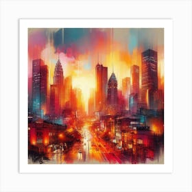 Vibrant cityscape 4 Art Print