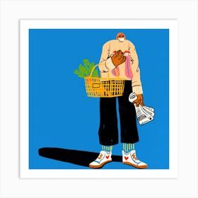 Sunday Shopper Square Art Print