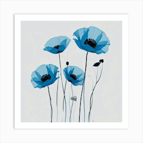 Blue Poppies 3 Art Print