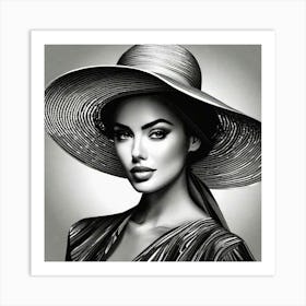 Woman In A Hat 29 Art Print