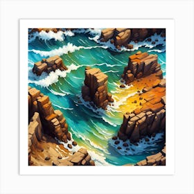 A Dance Of Coastal Waves Art Print