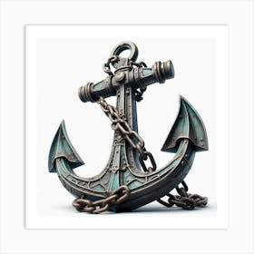 Old Ship Anchor 4 Nautical Art Print