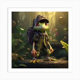 Frog In The Jungle 2 Art Print