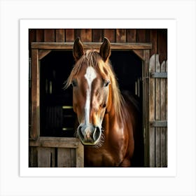 Head Purebred Equestrian Beauty Window Horse Shed Rural Farm Photo Horizontal Mare Hobby (1) Art Print