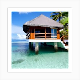 Beach House On The Ocean Art Print