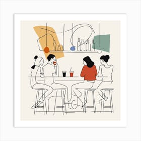 People At A Bar Art Print